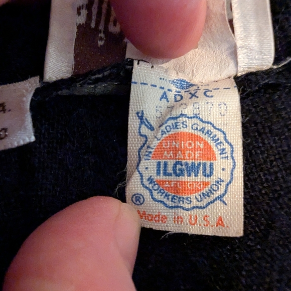 Vintage 1990s Country Suburbans Womens Black Skirt Medium Union Made ILGWU - Picture 5 of 10